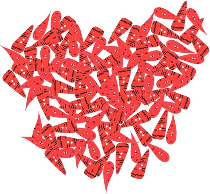 Colorful Wooden Carrot Sewing Buttons 200pcs For DIY Crafts And Clothing - Image 1